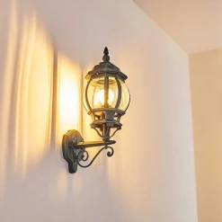 Applique Murale D'Exterieur Lentua Vert, Noir, 1 Lumiere