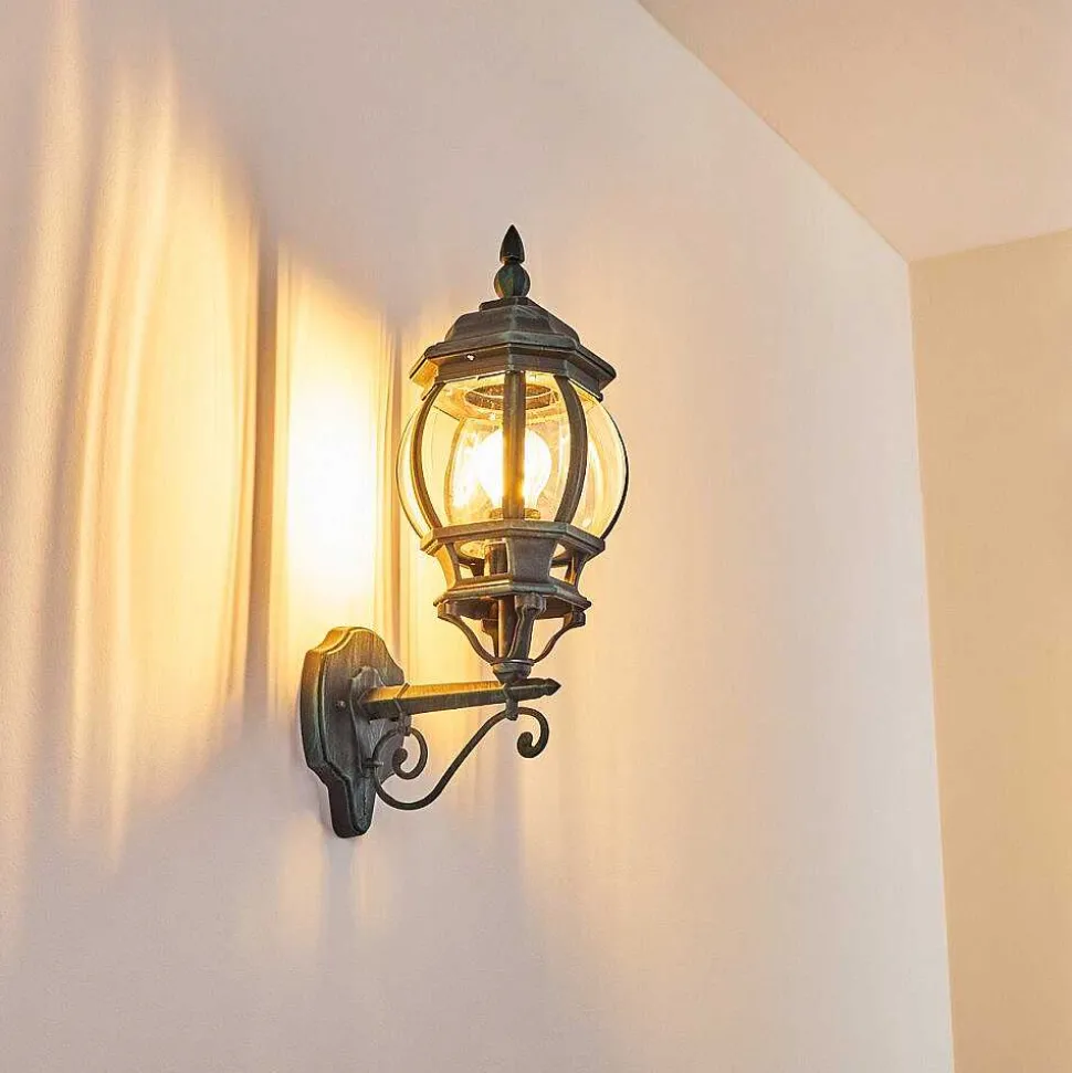 Applique Murale D'Exterieur Lentua Vert, Noir, 1 Lumiere