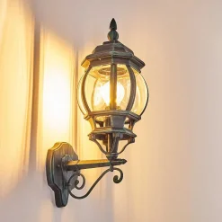 Applique Murale D'Exterieur Lentua Vert, Noir, 1 Lumiere