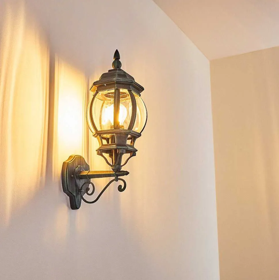 Applique Murale D'Exterieur Lentua Vert, Noir, 1 Lumiere