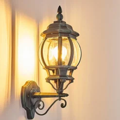 Applique Murale D'Exterieur Lentua Vert, Noir, 1 Lumiere