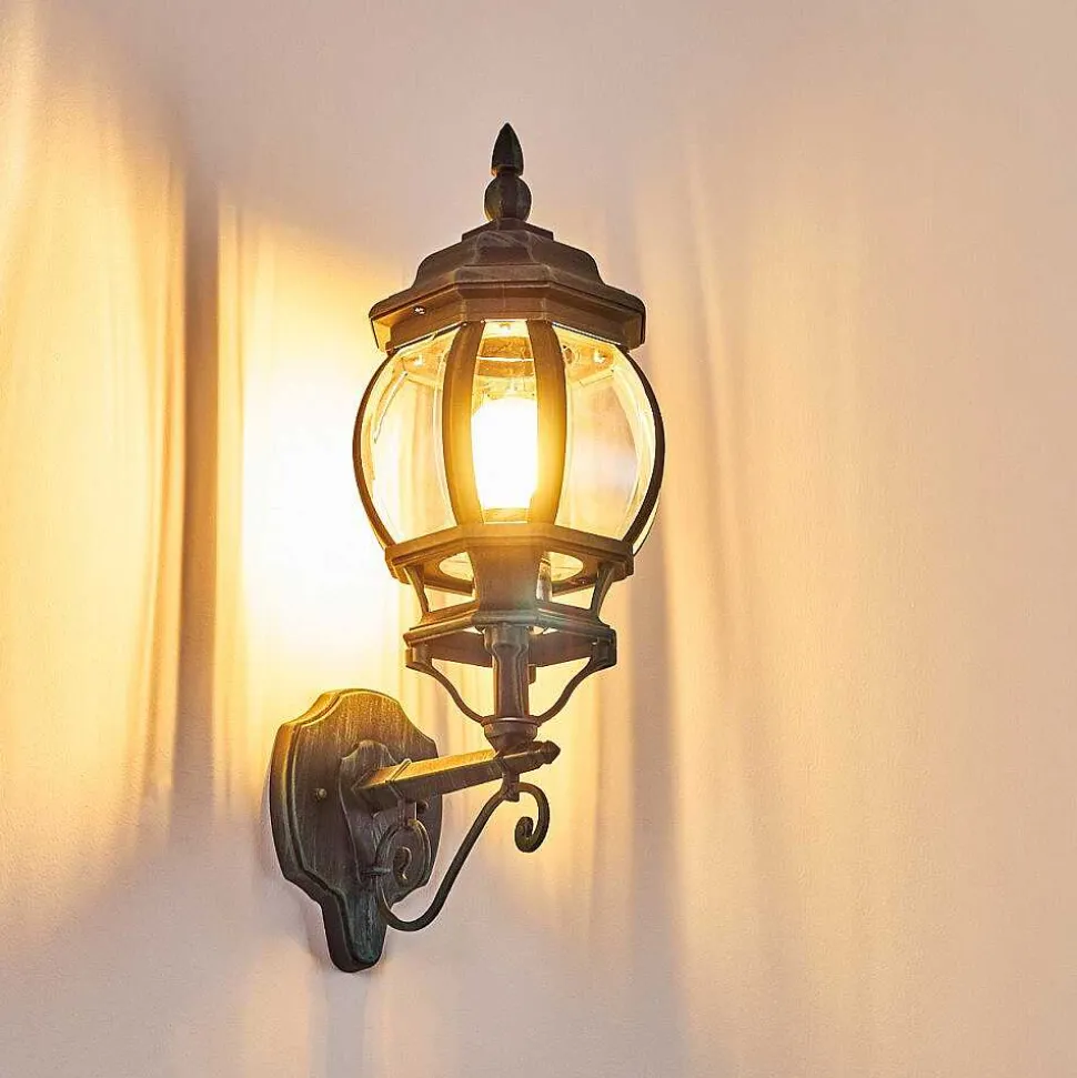 Applique Murale D'Exterieur Lentua Vert, Noir, 1 Lumiere