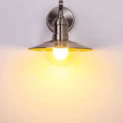 Applique Murale D\\'Exterieur Broni Acier Inoxydable, 1 Lumiere