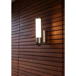 Applique Murale D'Exterieur Lutec Elara Led Acier Inoxydable, 1 Lumiere, Detecteur De Mouvement
