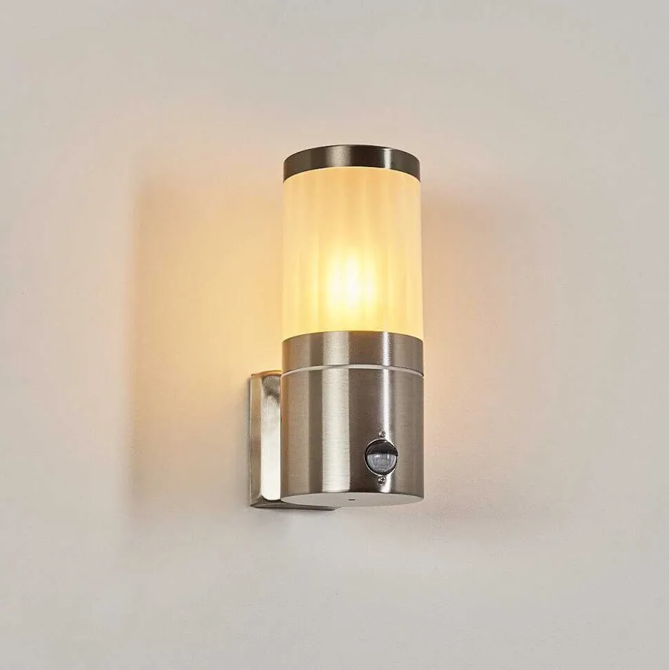 Applique Murale D'Exterieur Tolsona Nickel Mat, 1 Lumiere, Detecteur De Mouvement