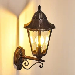 Applique Murale D'Exterieur Lignac Noir, Argente, 1 Lumiere