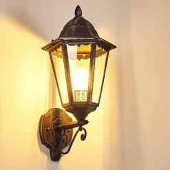 Applique Murale D'Exterieur Lignac Noir, Argente, 1 Lumiere