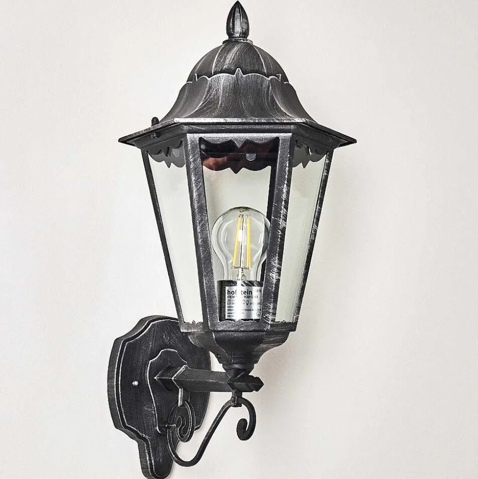 Applique Murale D'Exterieur Lignac Noir, Argente, 1 Lumiere