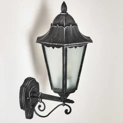 Applique Murale D'Exterieur Lignac Noir, Argente, 1 Lumiere