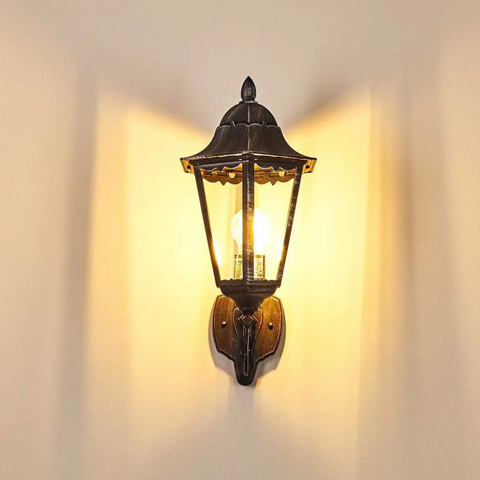 Applique Murale D'Exterieur Lignac Noir, Argente, 1 Lumiere