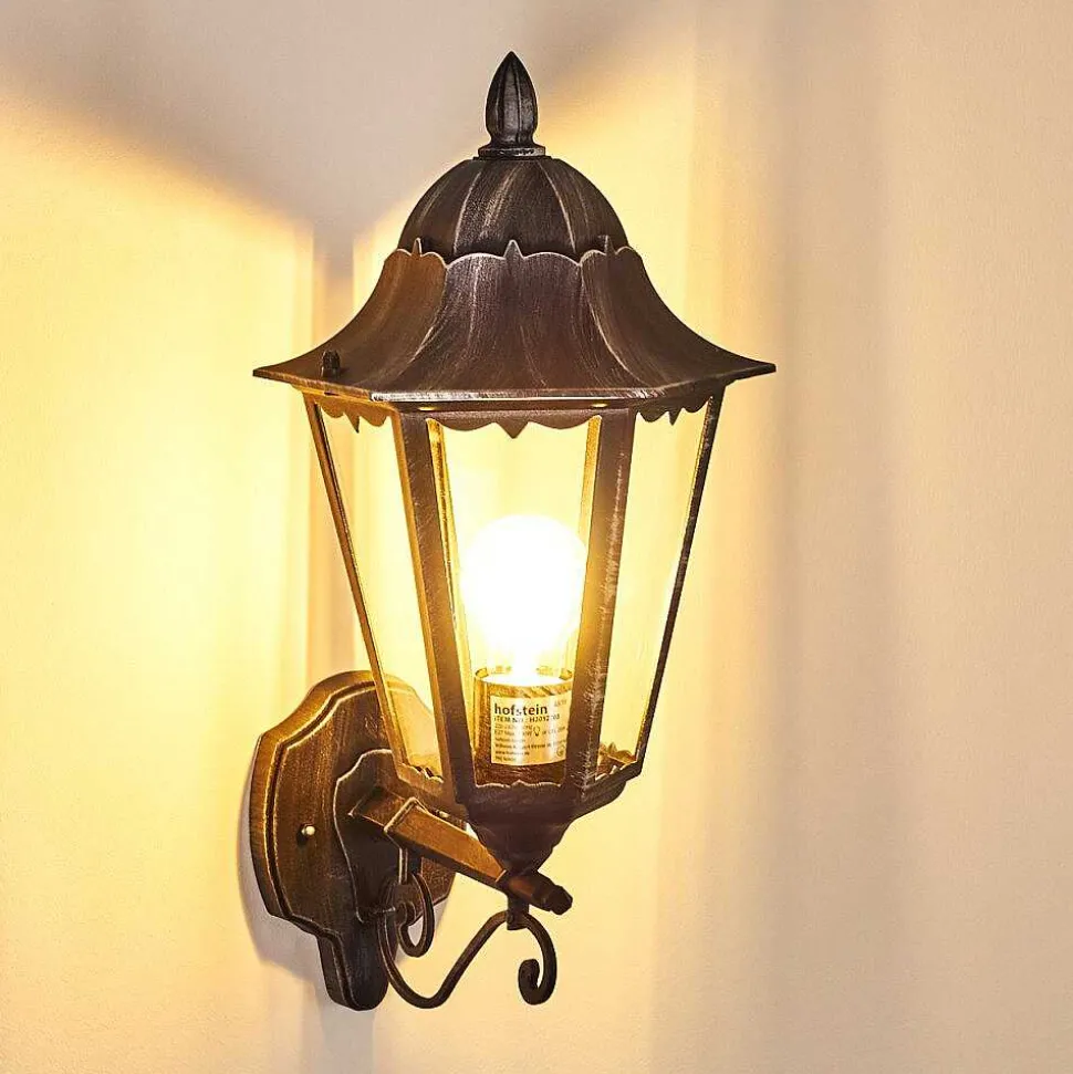 Applique Murale D'Exterieur Lignac Noir, Argente, 1 Lumiere