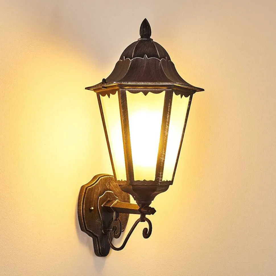 Applique Murale D'Exterieur Lignac Noir, Argente, 1 Lumiere