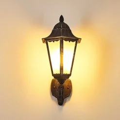 Applique Murale D'Exterieur Lignac Noir, Argente, 1 Lumiere