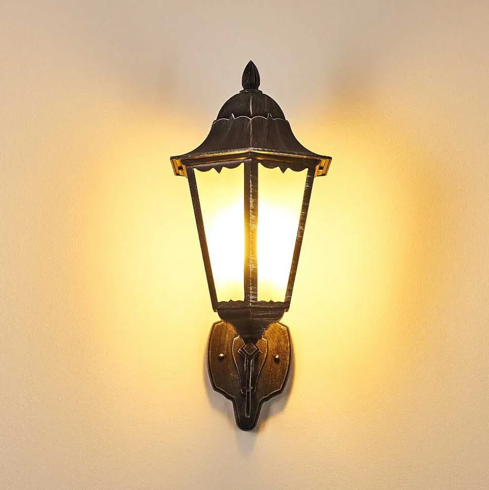 Applique Murale D'Exterieur Lignac Noir, Argente, 1 Lumiere