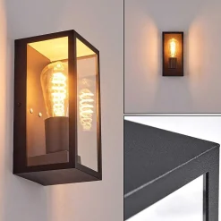 Applique Murale D'Exterieur Hakkas Noir, 1 Lumiere