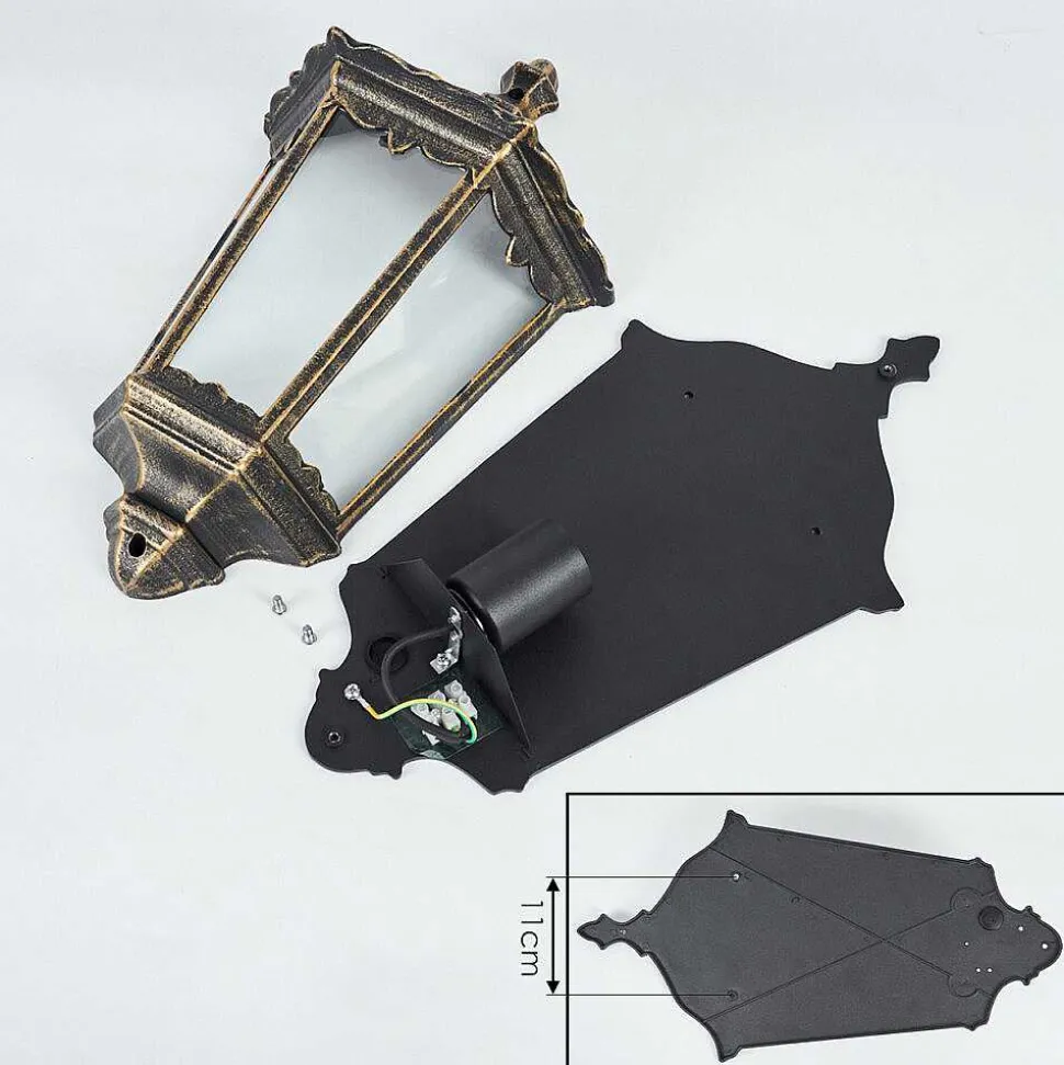 Applique Murale D'Exterieur Hongkong Brun, Or, 1 Lumiere