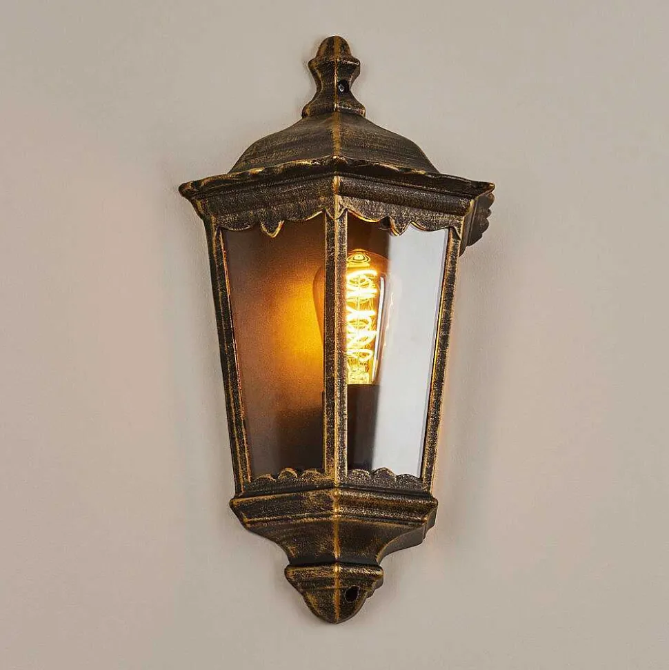 Applique Murale D'Exterieur Hongkong Brun, Or, 1 Lumiere