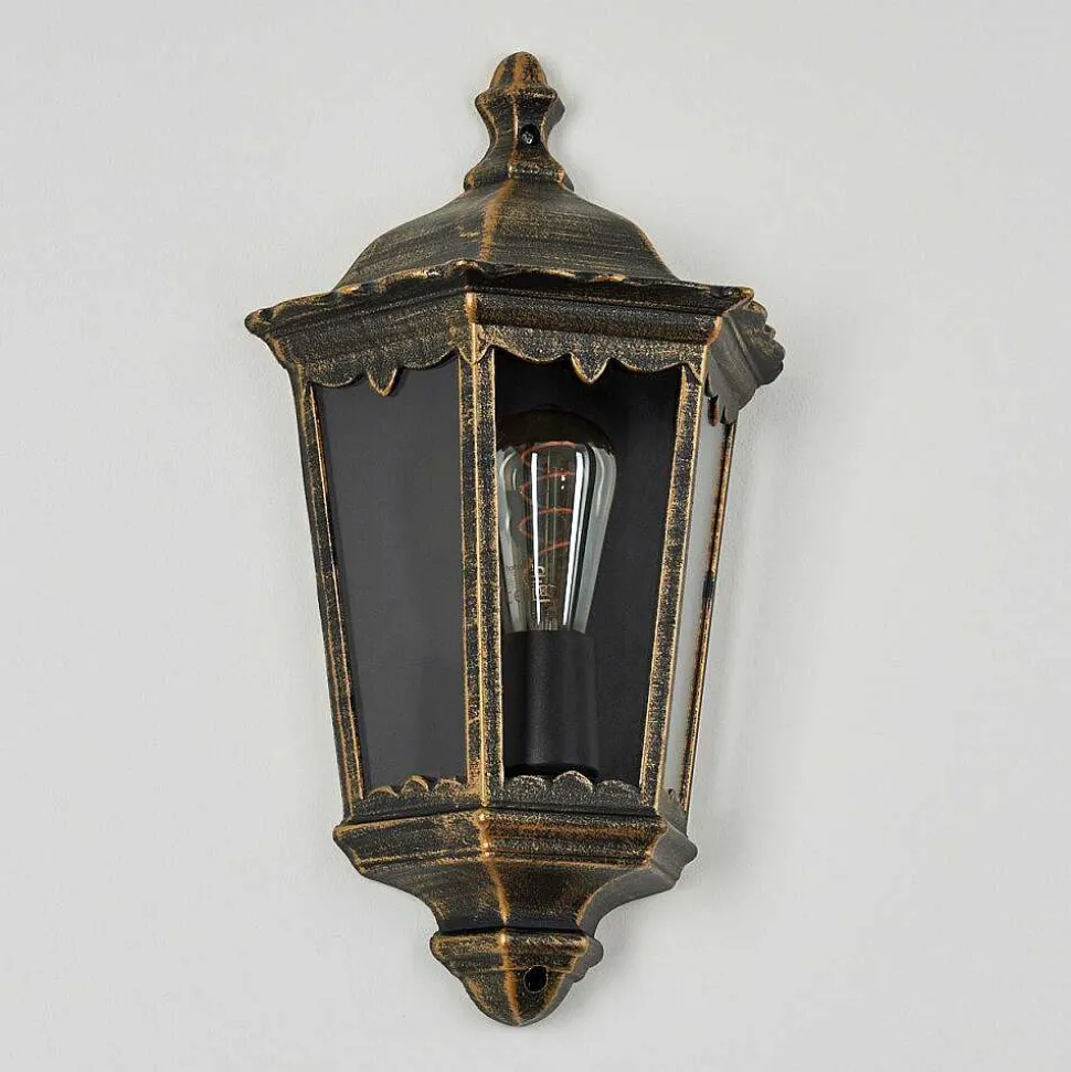 Applique Murale D'Exterieur Hongkong Brun, Or, 1 Lumiere