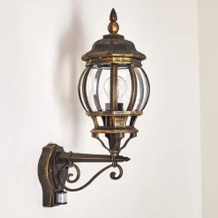 Applique Murale D'Exterieur Lentua Brun Dore, 1 Lumiere, Detecteur De Mouvement