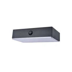 Applique Murale D'Exterieur Lutec Fadi Led Noir, 1 Lumiere, Detecteur De Mouvement