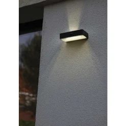Applique Murale D'Exterieur Lutec Fadi Led Noir, 1 Lumiere, Detecteur De Mouvement