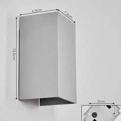 Applique Murale D'Exterieur Tamarin Led Gris, 1 Lumiere