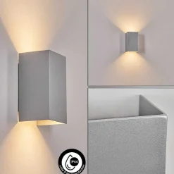 Applique Murale D'Exterieur Tamarin Led Gris, 1 Lumiere