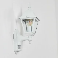 Applique Murale D'Exterieur Naofe Blanc, 1 Lumiere, Detecteur De Mouvement