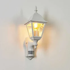 Applique Murale D'Exterieur Naofe Blanc, 1 Lumiere, Detecteur De Mouvement