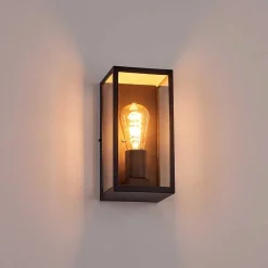 Applique Murale D'Exterieur Hamra Noir, 1 Lumiere