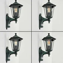 Applique Murale D'Exterieur Loria Vert, Noir, 1 Lumiere, Detecteur De Mouvement