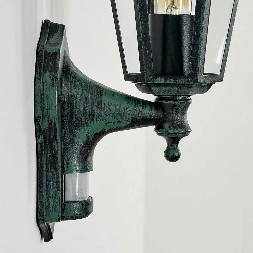 Applique Murale D'Exterieur Loria Vert, Noir, 1 Lumiere, Detecteur De Mouvement