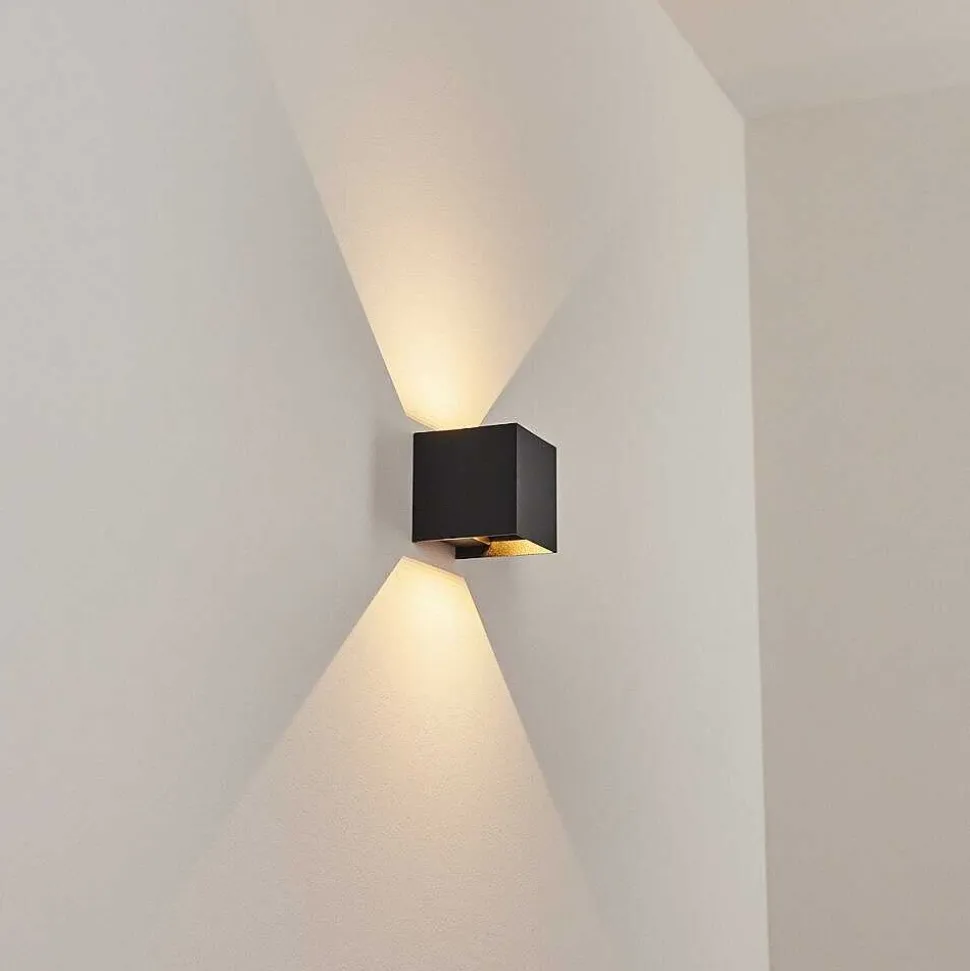 Applique Murale D'Exterieur Tamarin Led Noir, 2 Lumieres