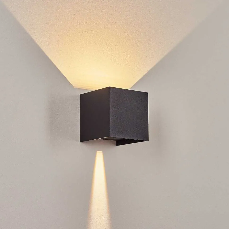 Applique Murale D'Exterieur Tamarin Led Noir, 2 Lumieres