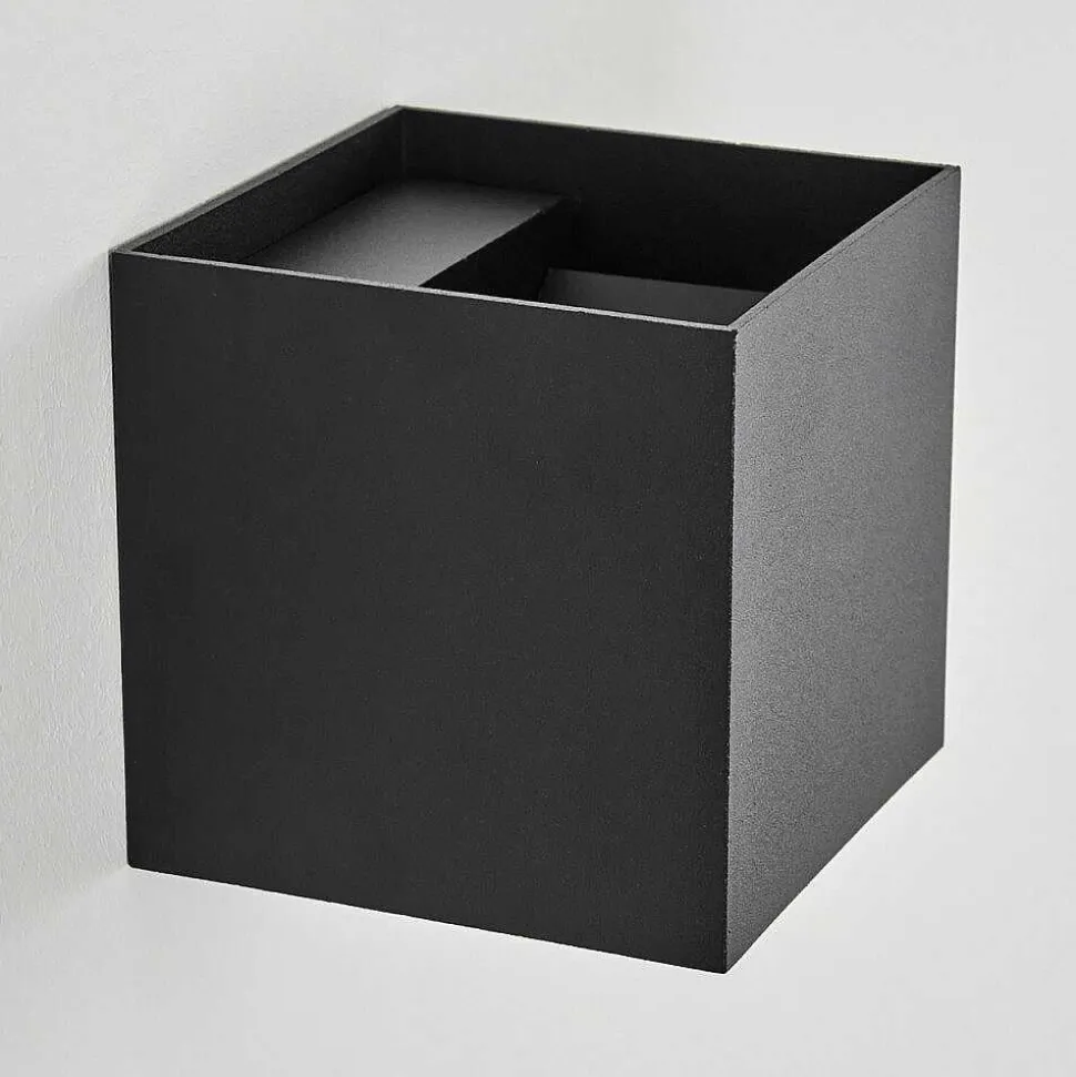 Applique Murale D'Exterieur Tamarin Led Noir, 2 Lumieres