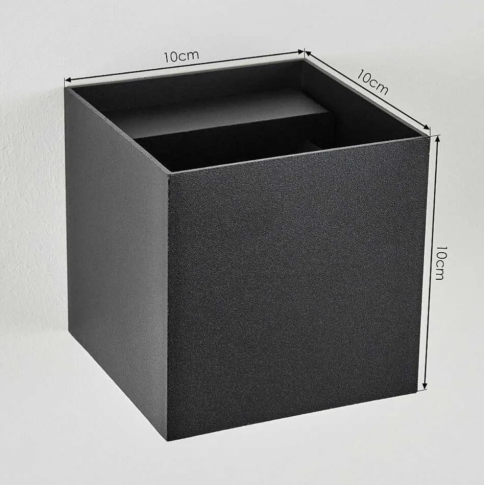 Applique Murale D'Exterieur Tamarin Led Noir, 2 Lumieres