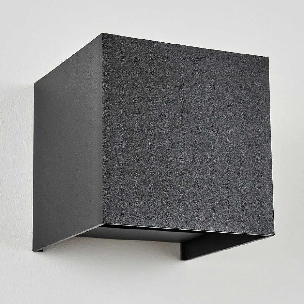 Applique Murale D'Exterieur Tamarin Led Noir, 2 Lumieres