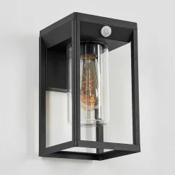 Applique Murale D'Exterieur Palanga Noir, 1 Lumiere, Detecteur De Mouvement