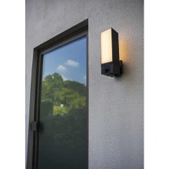 Applique Murale D'Exterieur Lutec Cuba Led Anthracite, 1 Lumiere, Detecteur De Mouvement