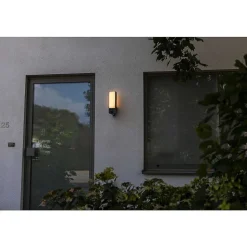 Applique Murale D'Exterieur Lutec Cuba Led Anthracite, 1 Lumiere, Detecteur De Mouvement