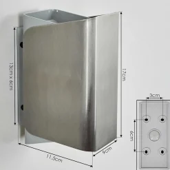 Applique Murale D'Exterieur Bafueiras Led Nickel Mat, Blanc, 1 Lumiere, Telecommandes, Changeur De Couleurs