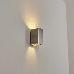 Applique Murale D'Exterieur Bafueiras Led Nickel Mat, Blanc, 1 Lumiere, Telecommandes, Changeur De Couleurs