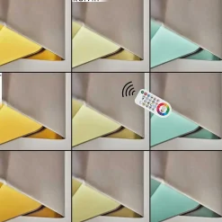 Applique Murale D'Exterieur Bafueiras Led Nickel Mat, Blanc, 1 Lumiere, Telecommandes, Changeur De Couleurs