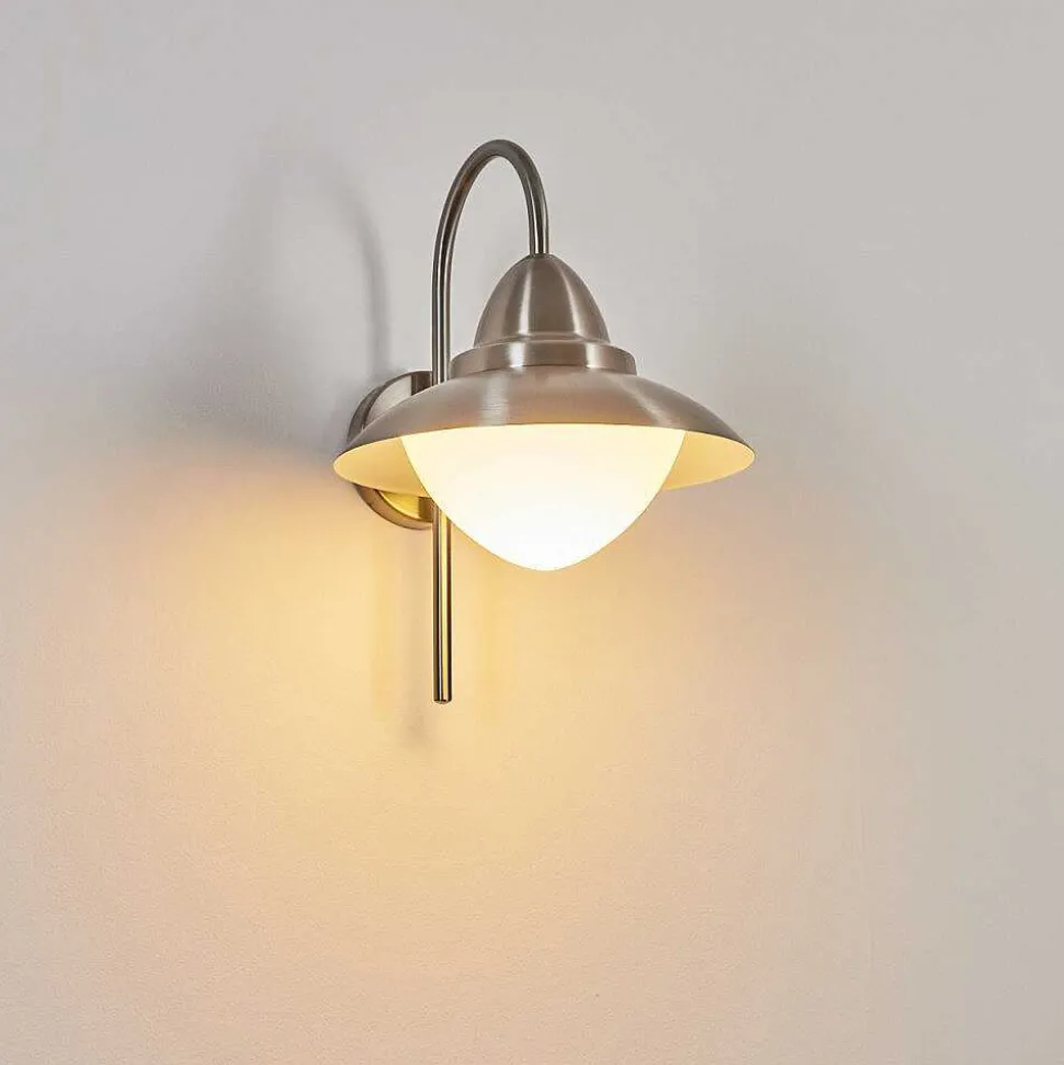 Applique Murale D'Exterieur Gielas Led Nickel Mat, 1 Lumiere