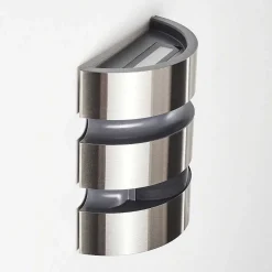 Applique Murale D'Exterieur Kolding Led Acier Inoxydable, Noir, 1 Lumiere, Detecteur De Mouvement