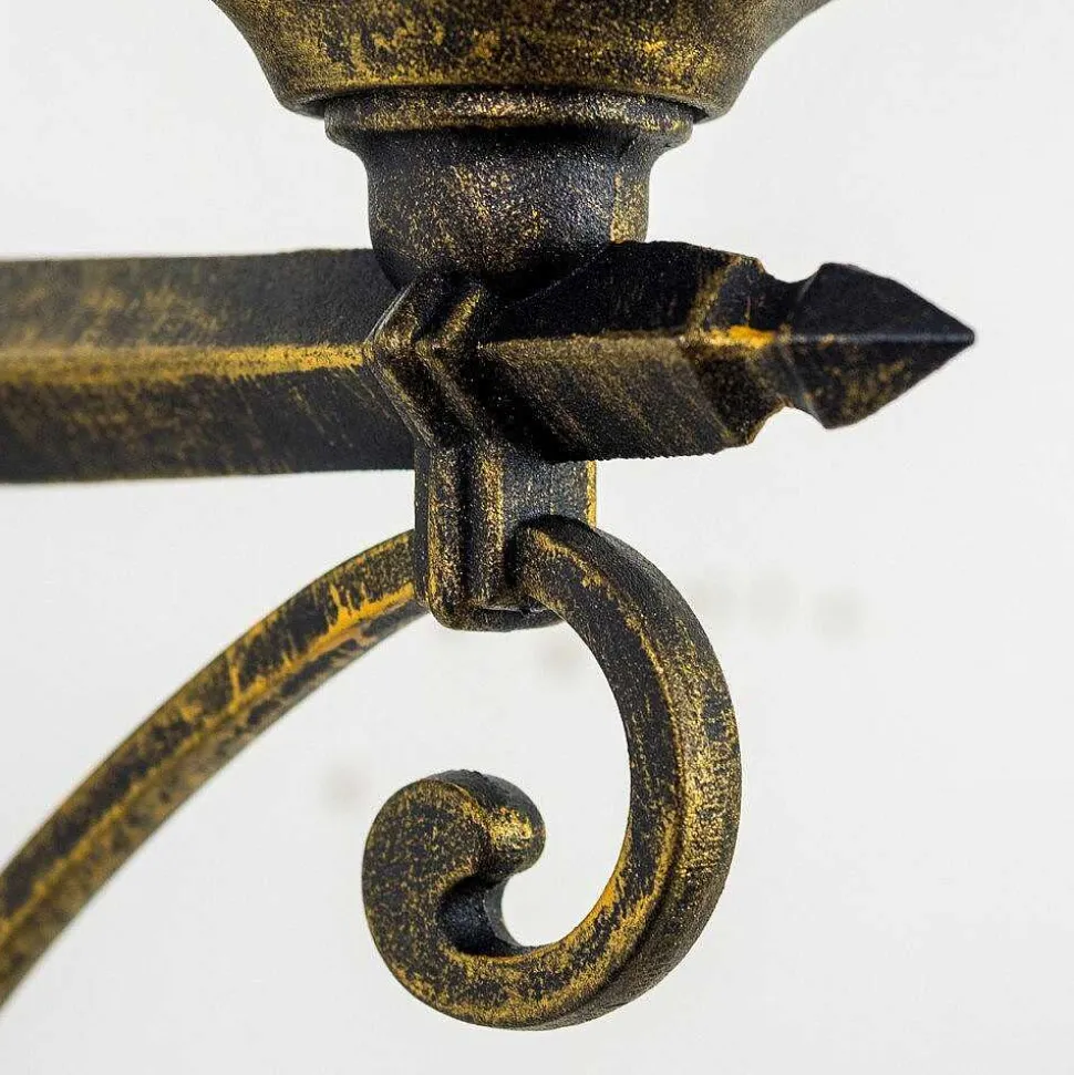 Applique Murale D'Exterieur Hongkong Brun Dore, 1 Lumiere, Detecteur De Mouvement