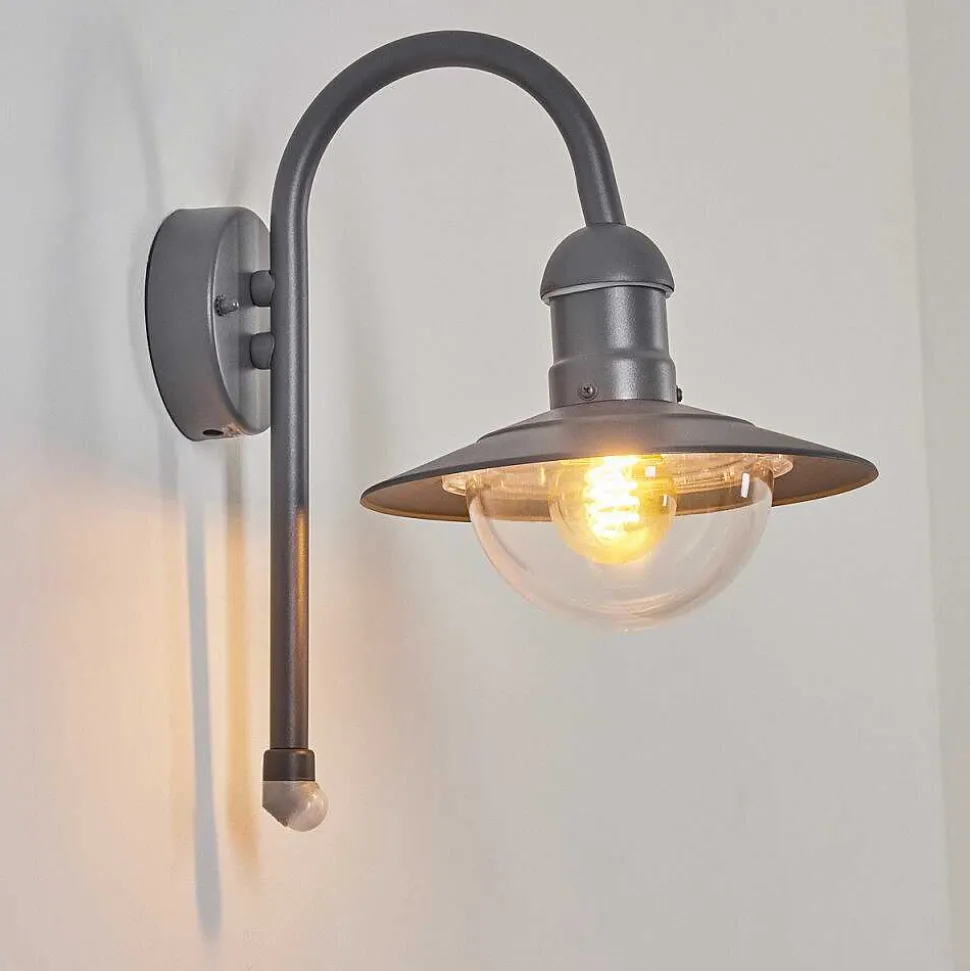 Applique Murale D'Exterieur Elima Anthracite, 1 Lumiere, Detecteur De Mouvement