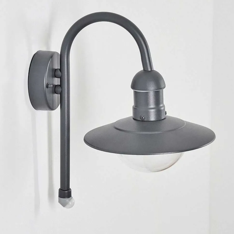 Applique Murale D'Exterieur Elima Anthracite, 1 Lumiere, Detecteur De Mouvement