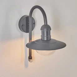 Applique Murale D'Exterieur Elima Anthracite, 1 Lumiere, Detecteur De Mouvement