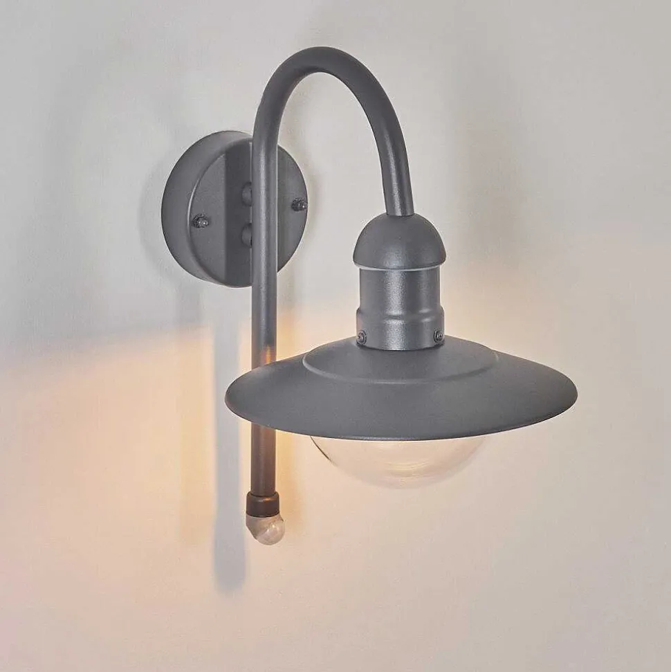 Applique Murale D'Exterieur Elima Anthracite, 1 Lumiere, Detecteur De Mouvement